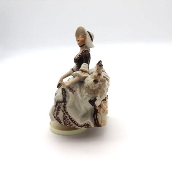 Vintage Porcelain Girl, Rotating Music Box, Little Bo Peep, Wind Up, Figurine, 1 - Picture 5 of 8